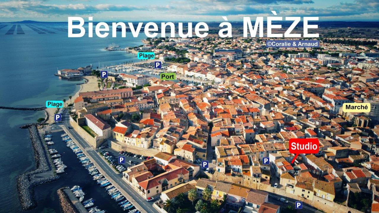 Charmant Studio Climatise A 200M De La Plage Meze Bagian luar foto