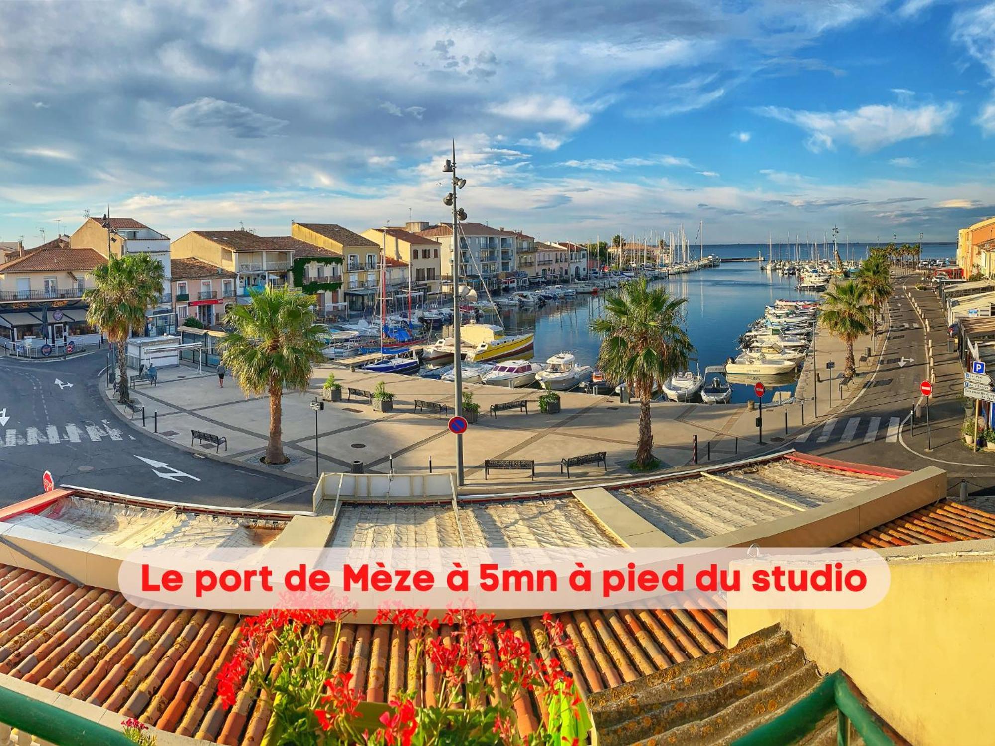 Charmant Studio Climatise A 200M De La Plage Meze Bagian luar foto